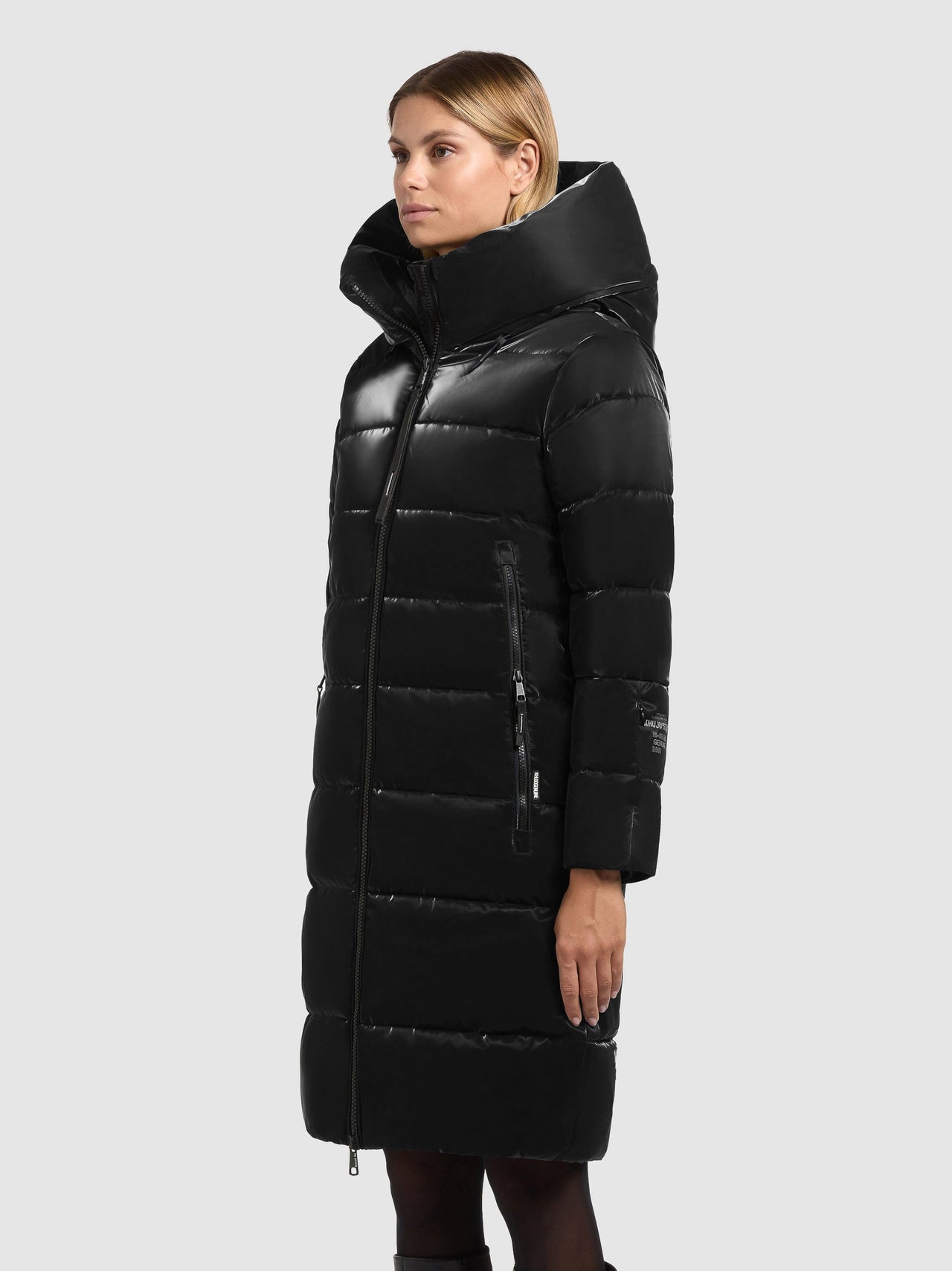 1229CO253 200 black | JILIAS6 SHINY Coat BLACK