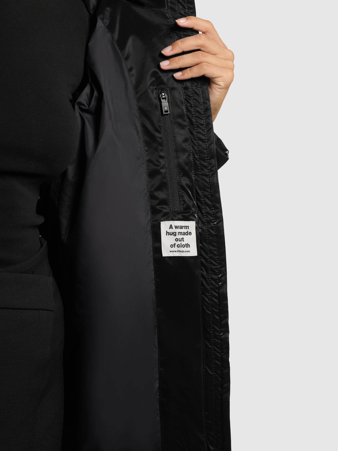 1229CO253 200 black | JILIAS6 SHINY Coat BLACK