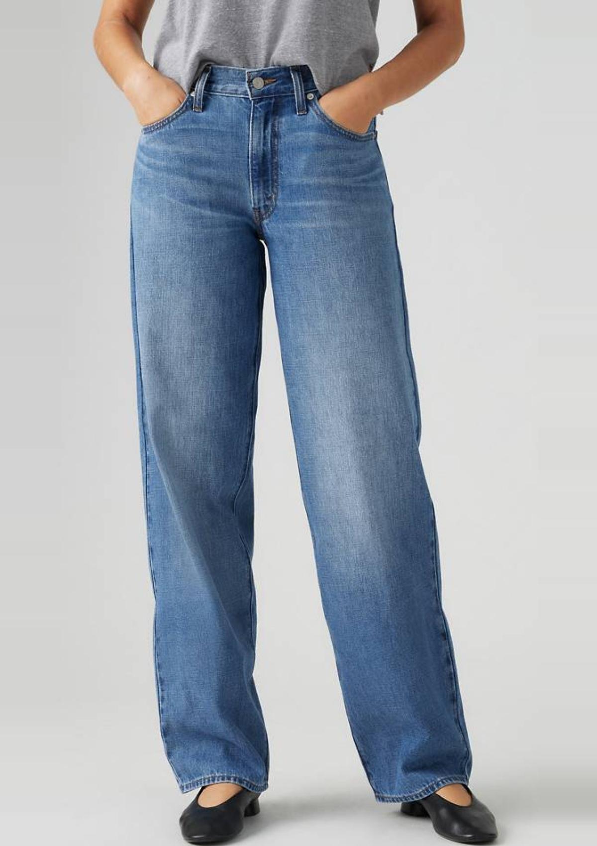 A349400570 57 | Baggy Dad Jeans Aus Leinen+ Denim