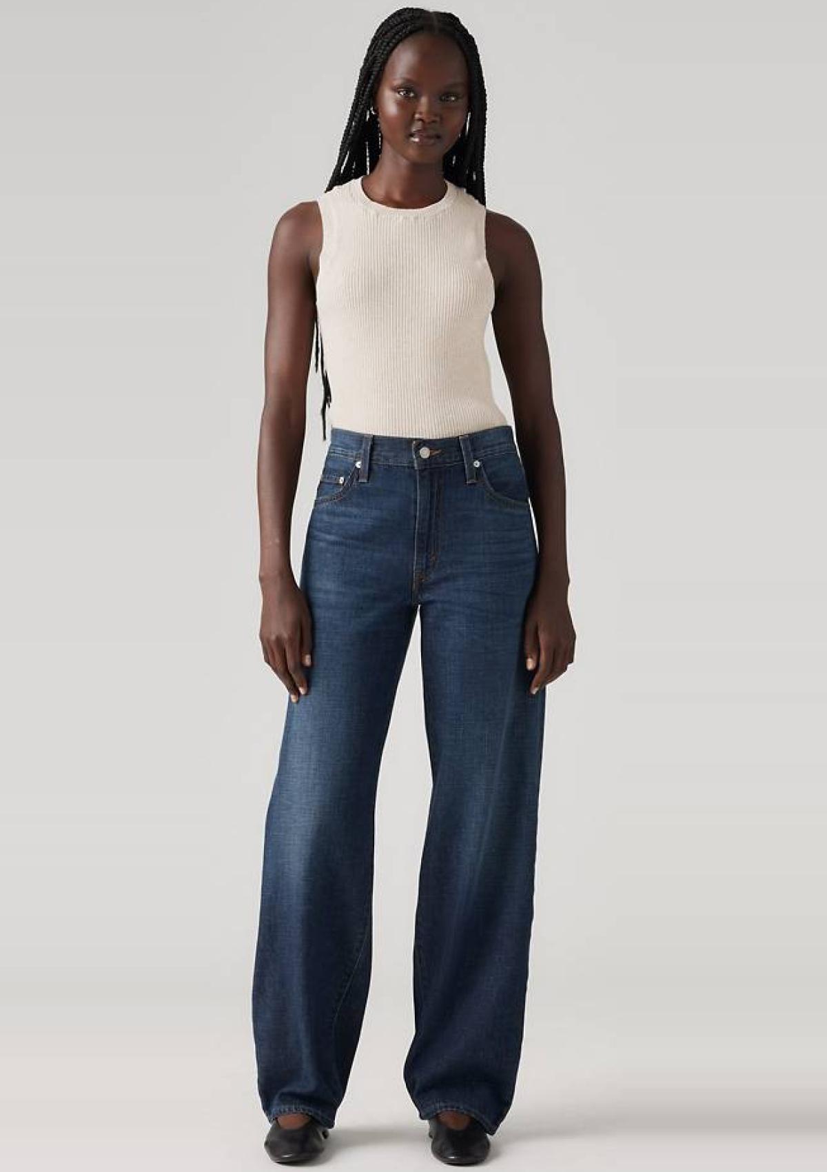 A349400590 59 | Baggy Dad Jeans Aus Leinen+ Denim