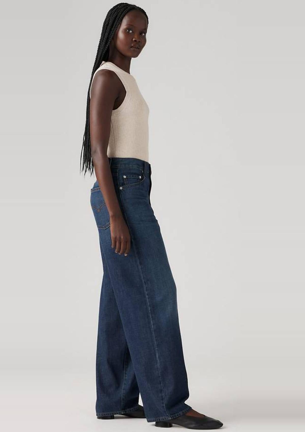 A349400590 59 | Baggy Dad Jeans Aus Leinen+ Denim
