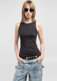 Thumbnail for W3415-22839G 098 | SCHMAL GESCHNITTENES GERIPPTES TANKTOP