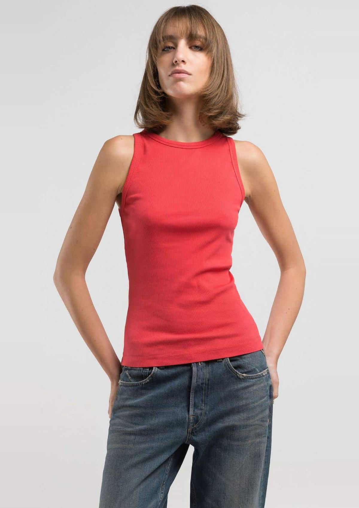 W3415-22839G 259 | SCHMAL GESCHNITTENES GERIPPTES TANKTOP