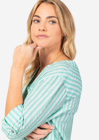 Thumbnail for 13-10124-00-1175 1055 | Striped Henley Blouse