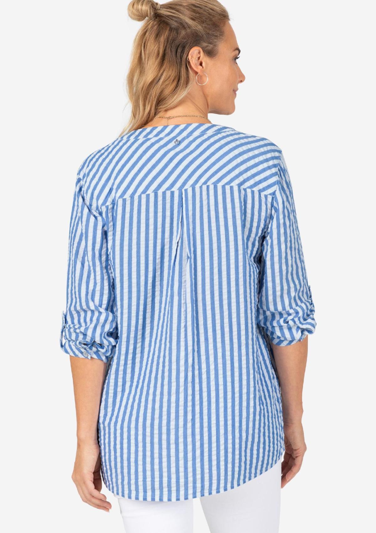 13-10124-00-1175 1058 | Striped Henley Blouse