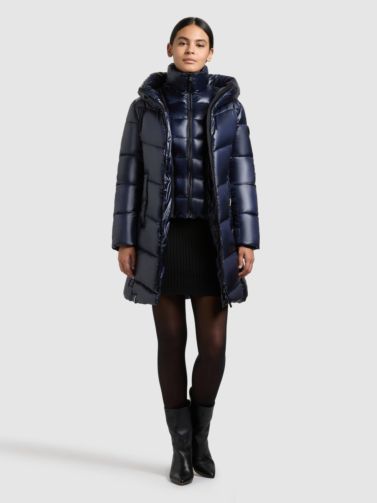 1239CO253 407MID-BLU | Coat ADRIANA MIDNIGHT BLUE