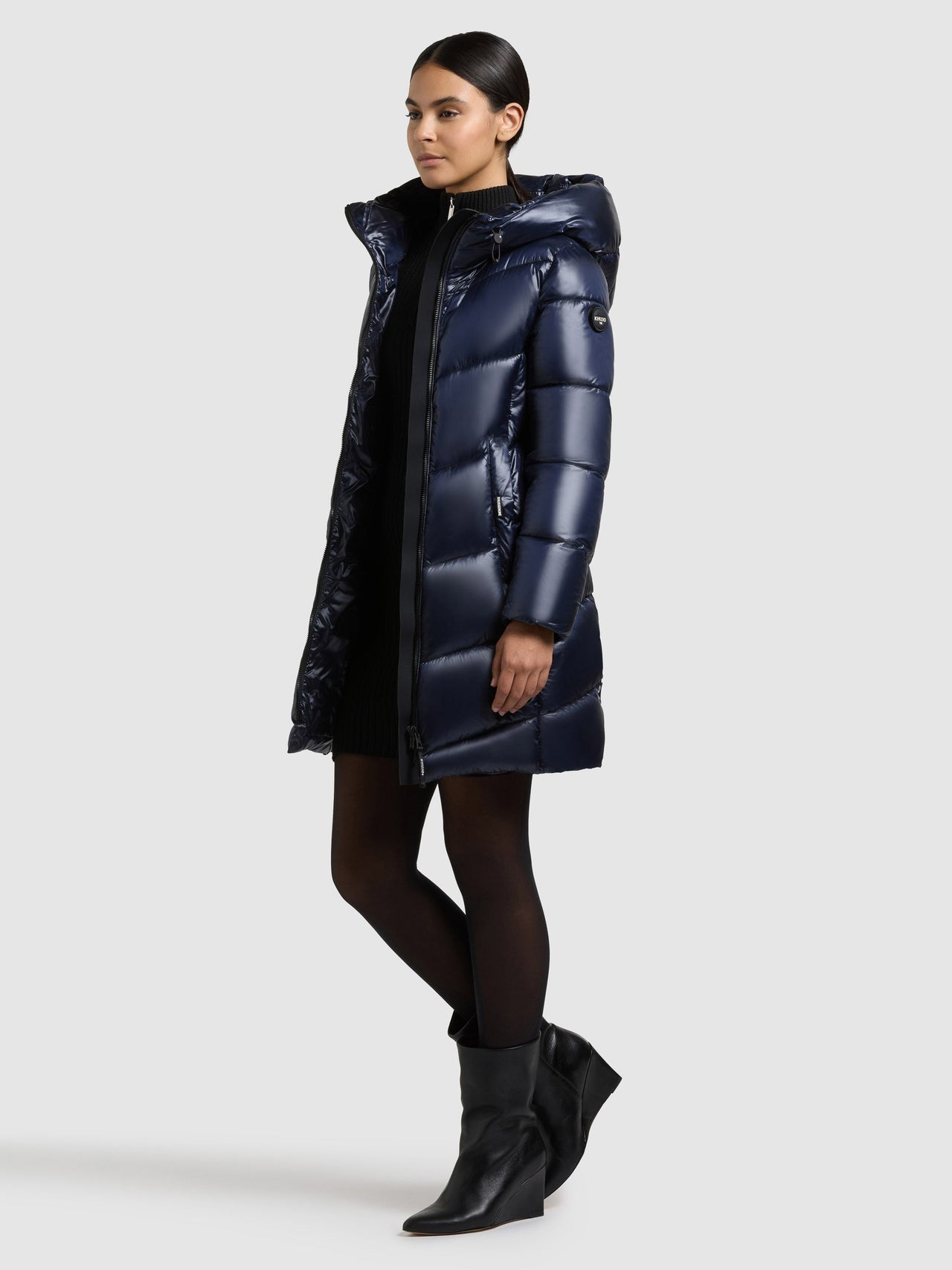 1239CO253 407MID-BLU | Coat ADRIANA MIDNIGHT BLUE
