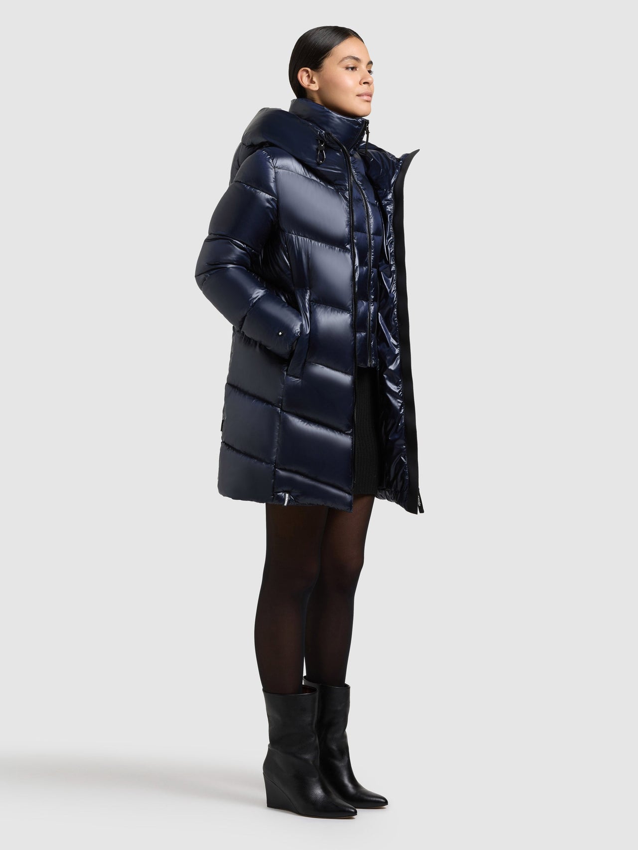 1239CO253 407MID-BLU | Coat ADRIANA MIDNIGHT BLUE