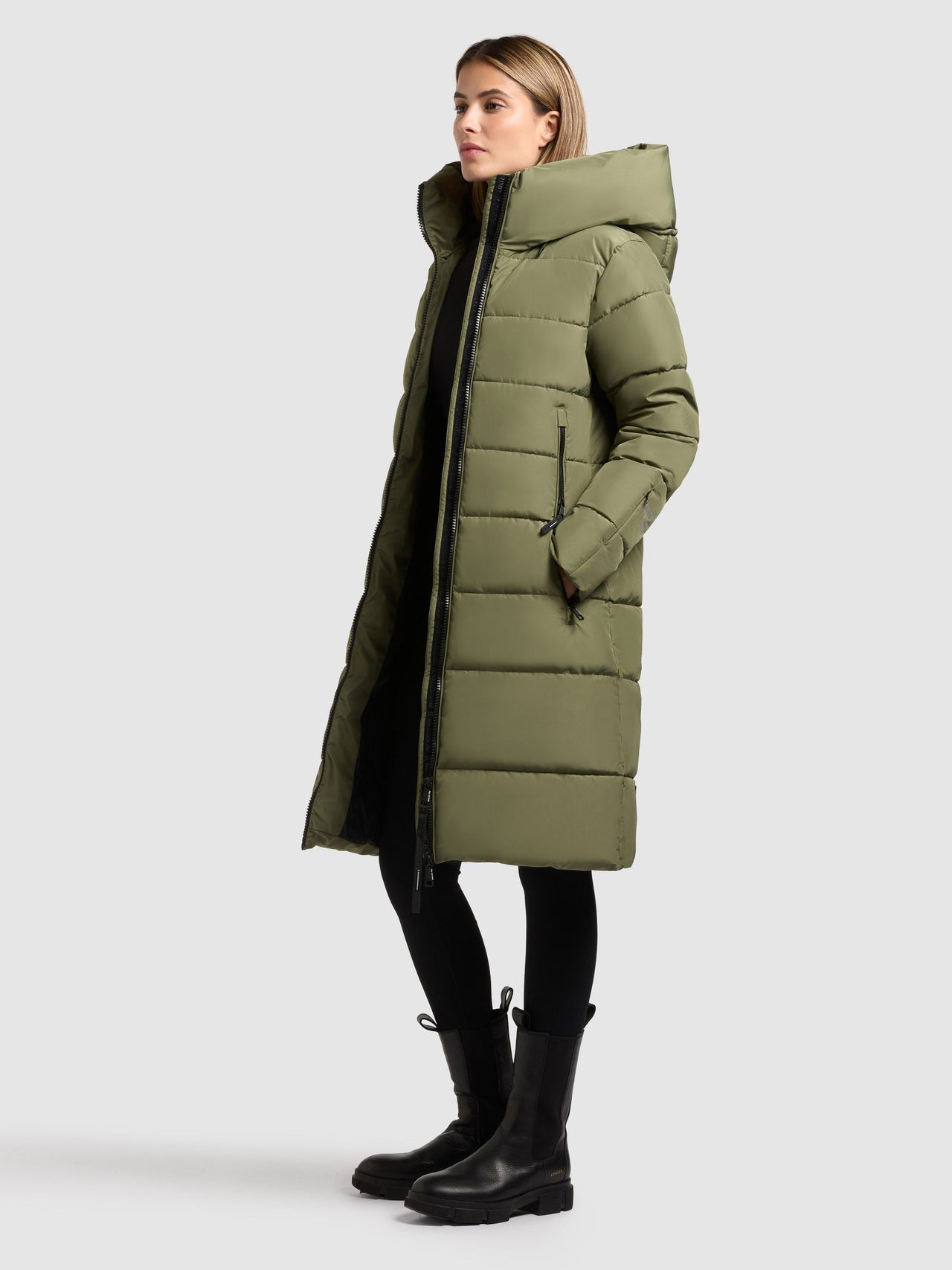 1183CO253 357FER-GRE | JILIAS6 MATT coat FERN GREEN