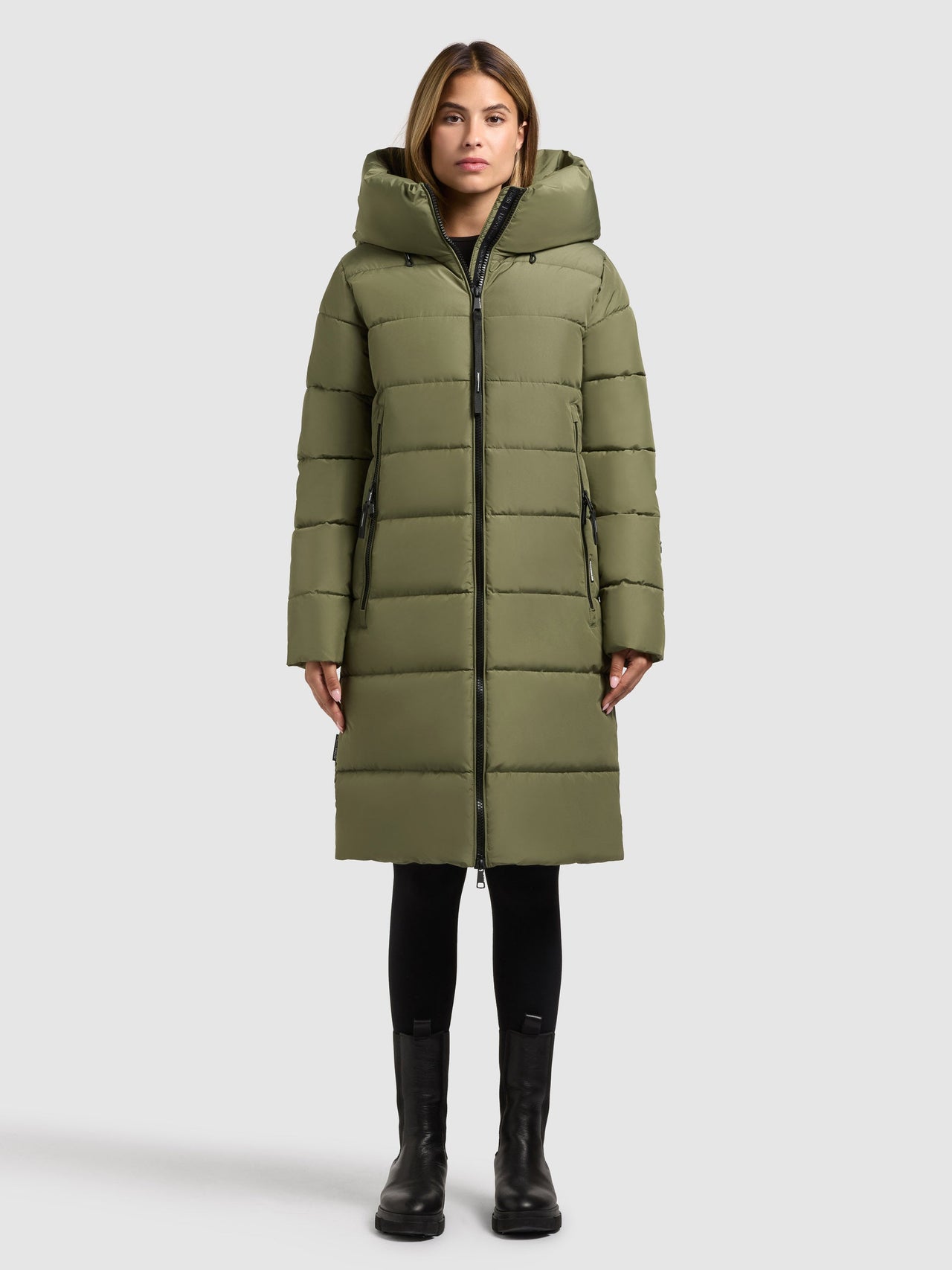 1183CO253 357FER-GRE | JILIAS6 MATT coat FERN GREEN