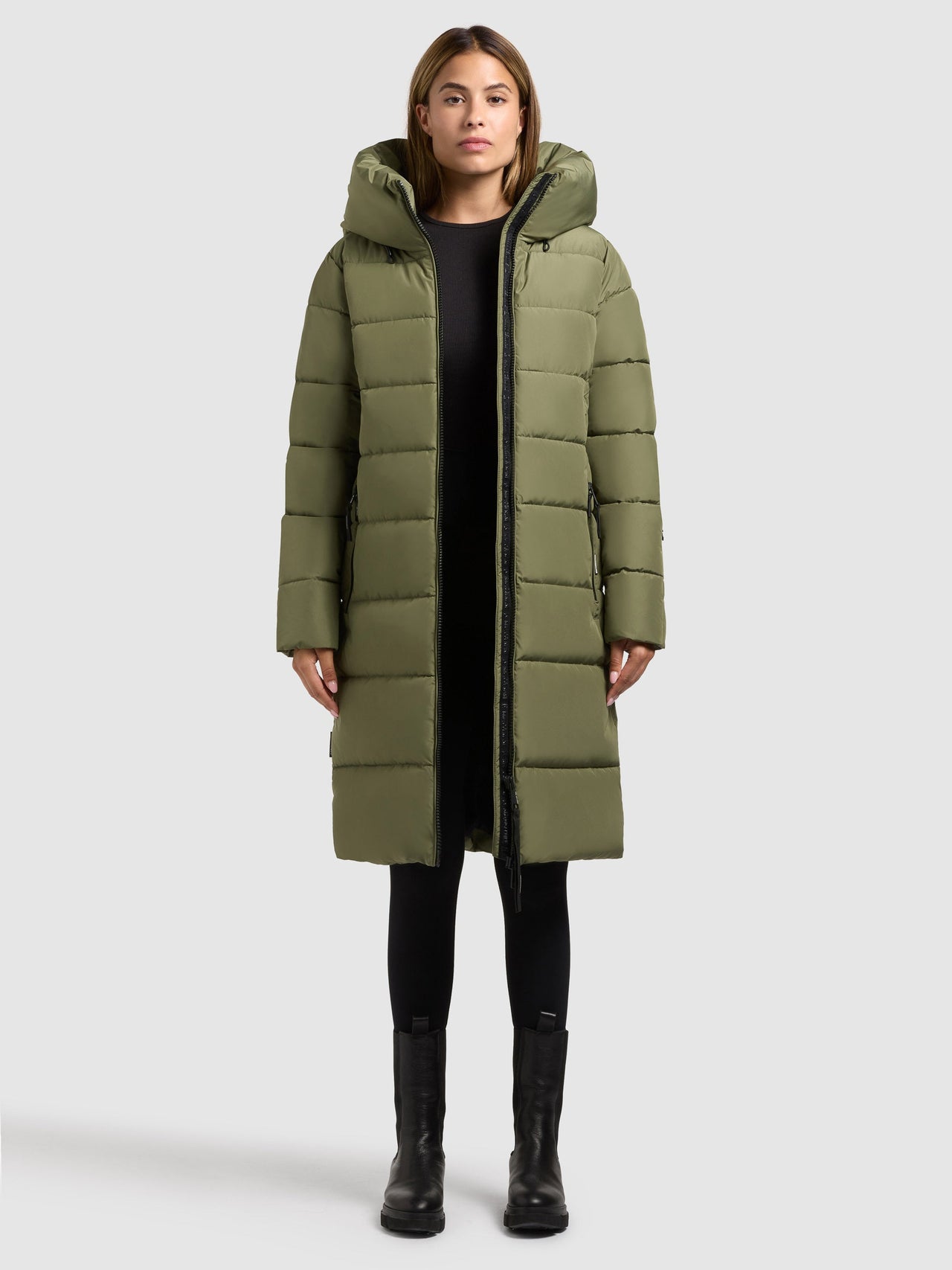 1183CO253 357FER-GRE | JILIAS6 MATT coat FERN GREEN