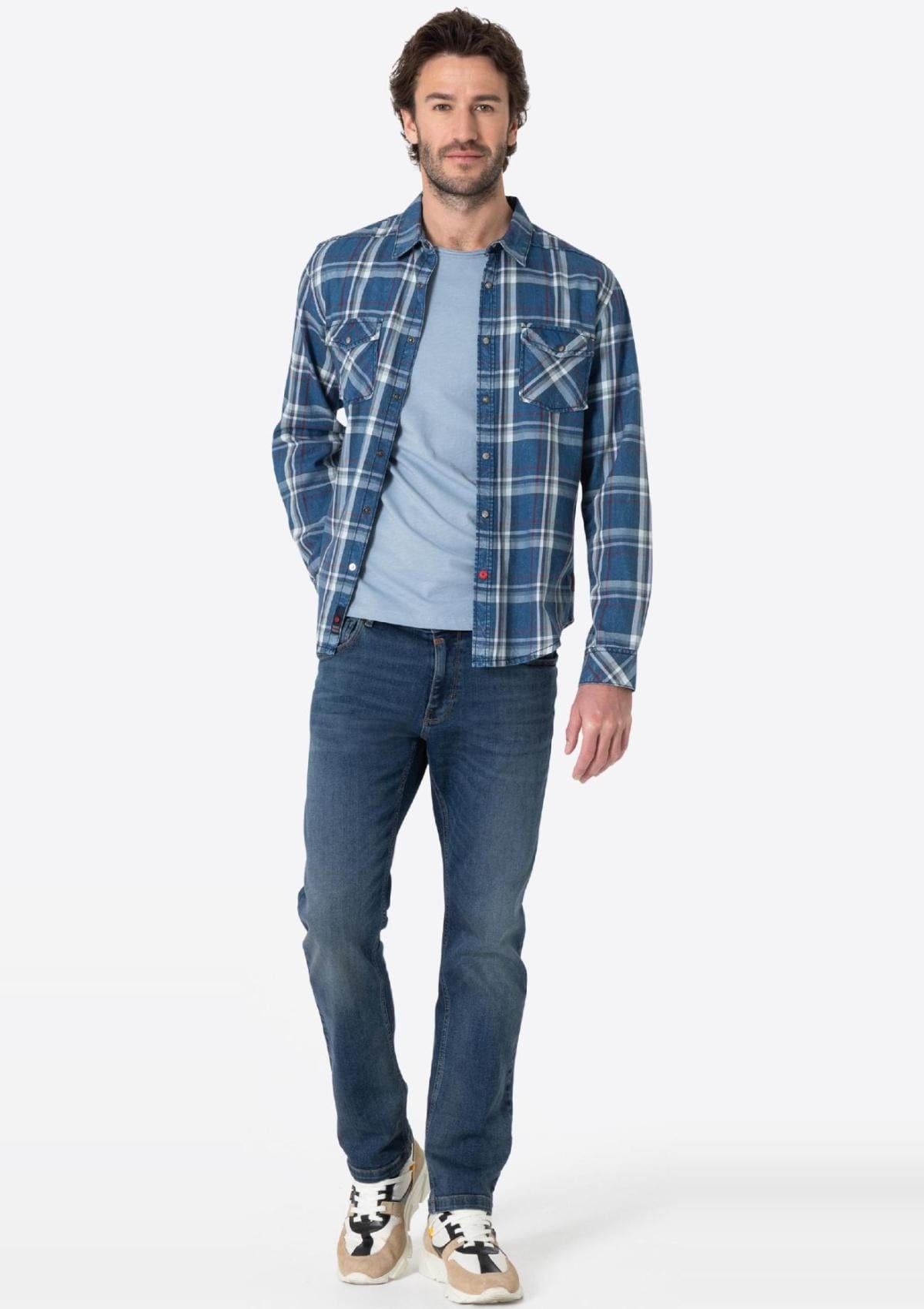 Timezone Hemden 23-10153-00-1201 30028 | Indigo Check Shirt