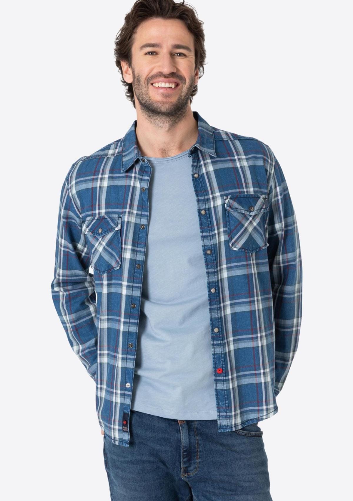 Timezone Hemden 23-10153-00-1201 30028 | Indigo Check Shirt