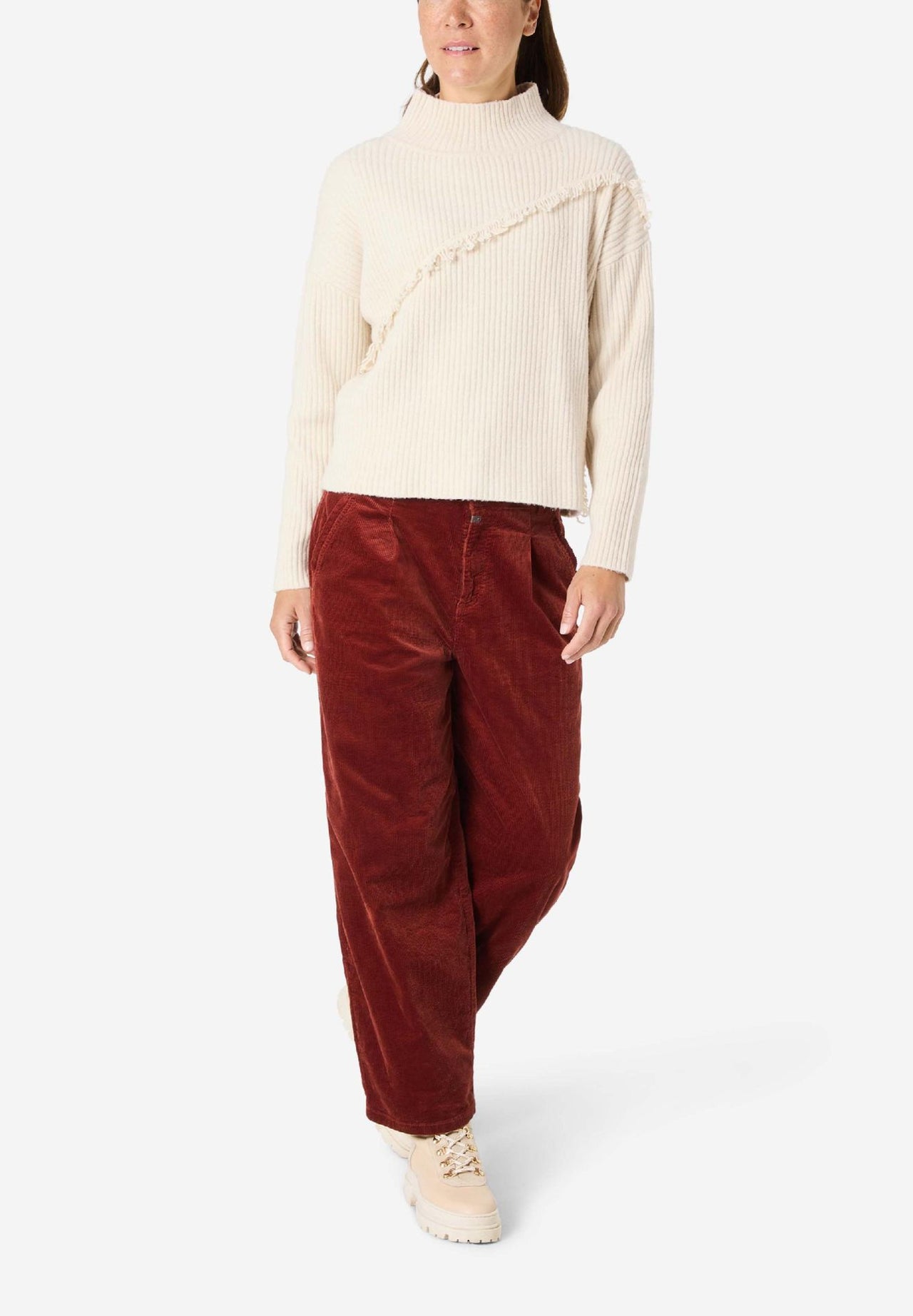 18-10250-40-9148 1400 | Fringe Mock Neck Pullover