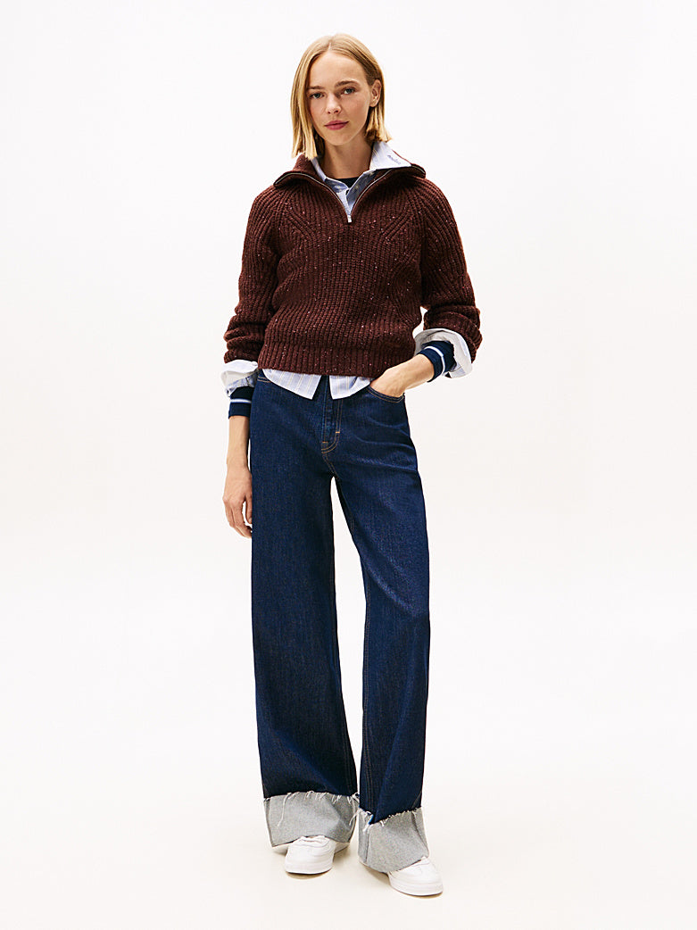 DW0DW21686 GS7 | Pullover mit Wolle und kurzem Reißverschluss