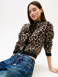 Thumbnail for DW0DW21968 0HD | Relaxed Fit Cardigan mit Leoparden-Print