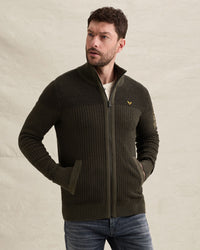 Thumbnail for PKC2609356 8039-Beluga | Strickjacke mit Reißverschluss und Flight-Pocket
