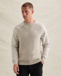 Thumbnail for PKW2609323 910-Bone White Melee | Pullover mit Waffelstruktur und Raglanärmeln