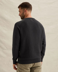 Thumbnail for PKW2609323 9140-Obsidian | Pullover mit Waffelstruktur und Raglanärmeln