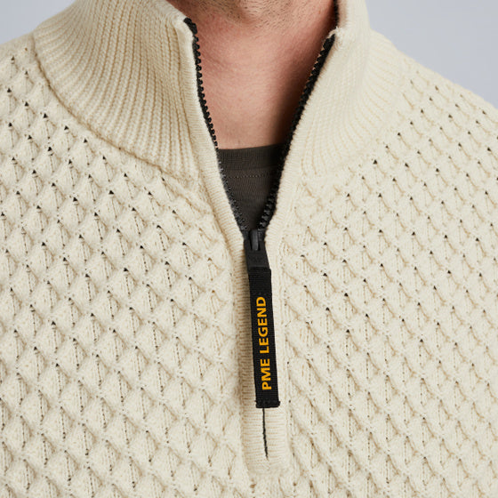 PKW2509324 7013 | Pullover mit halbem Reißverschluss