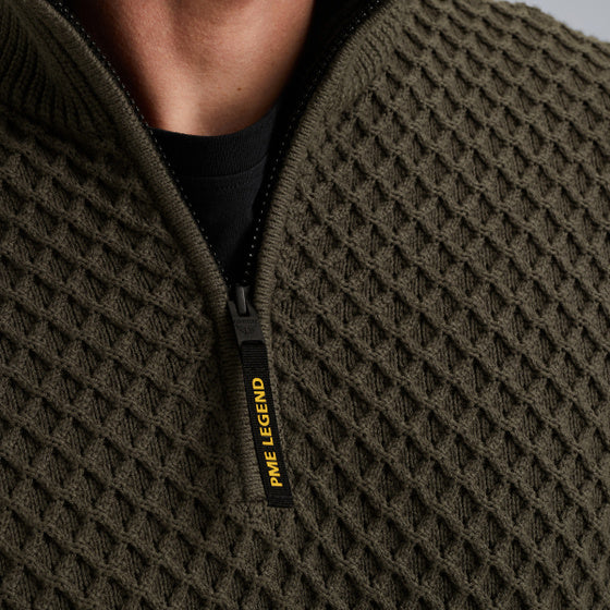 PKW2509324 8039 | Pullover mit halbem Reißverschluss