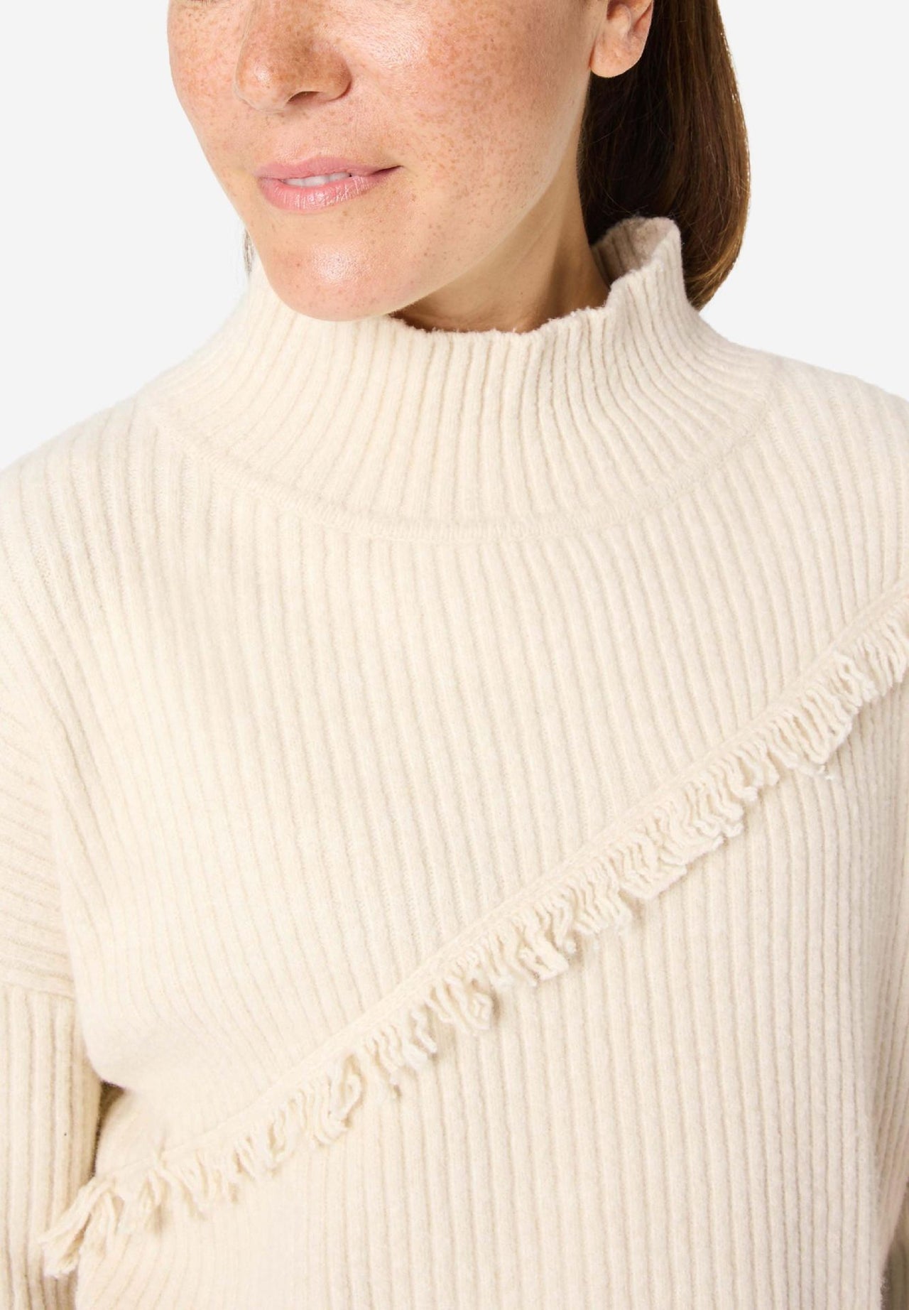 18-10250-40-9148 1400 | Fringe Mock Neck Pullover