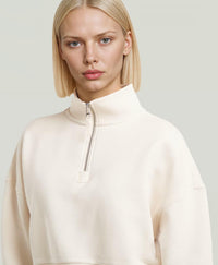 Thumbnail for D23692-E355-159 159 | Cropped Half Zip Loose Sweatshirt