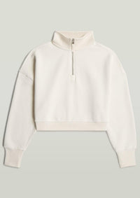 Thumbnail for D23692-E355-159 159 | Cropped Half Zip Loose Sweatshirt