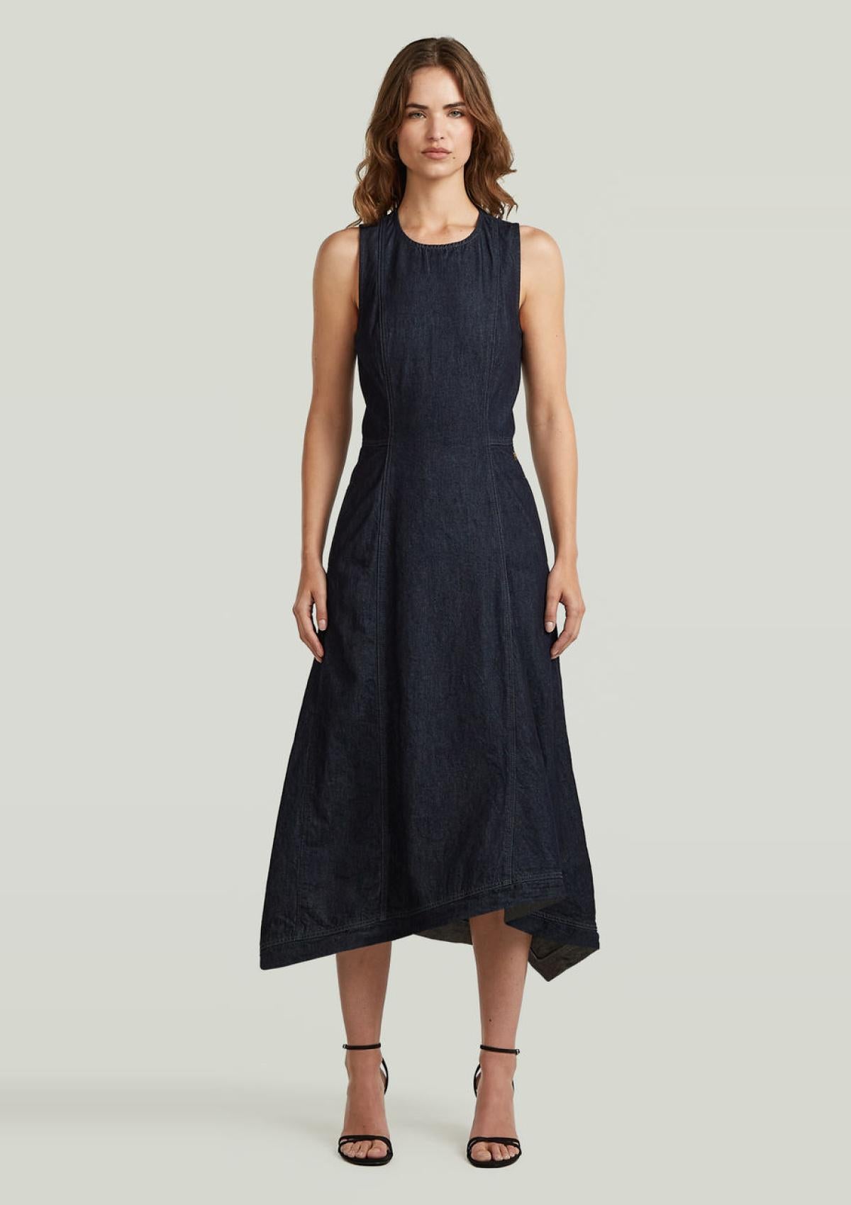 D27934-E090-082 082 | Corset Flare Denim Kleid