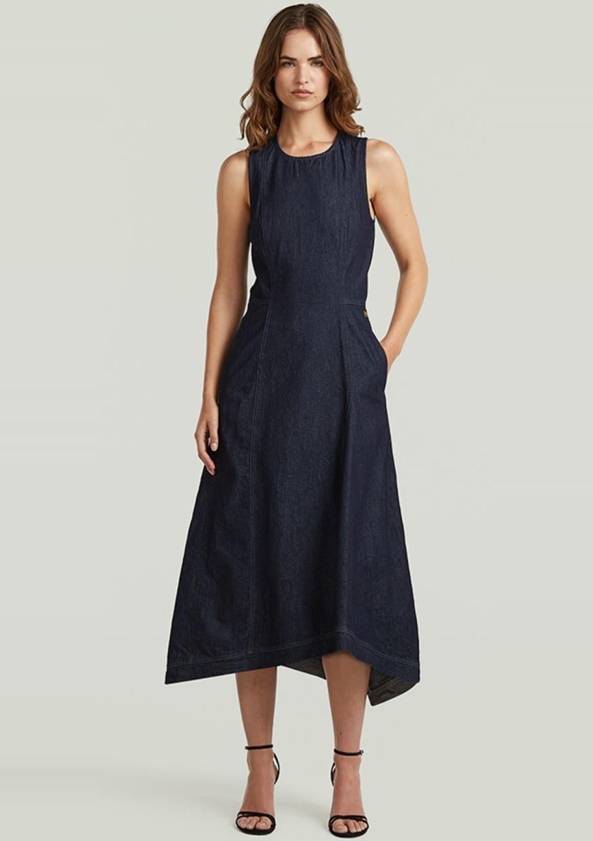 D27934-E090-082 082 | Corset Flare Denim Kleid