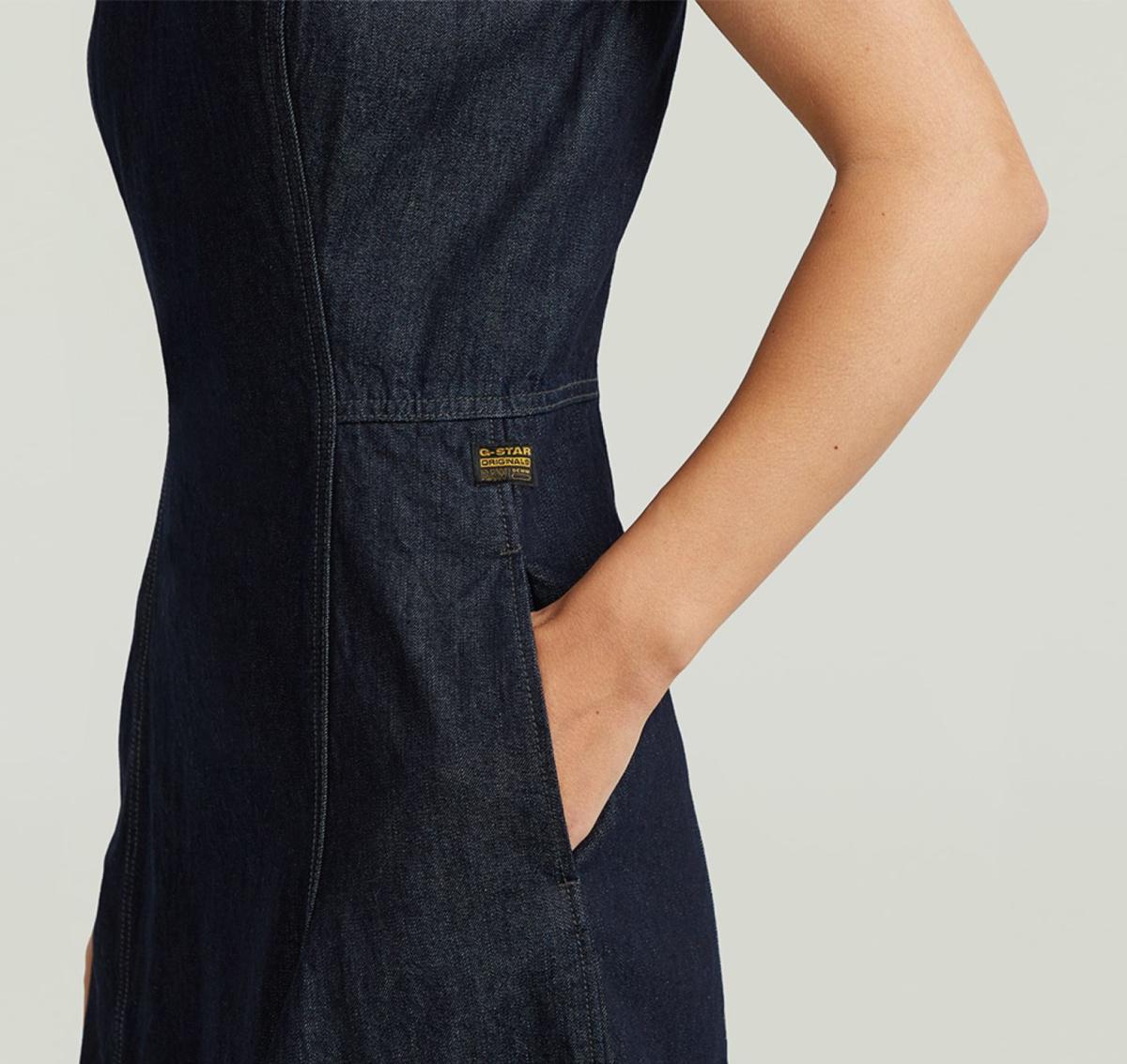 D27934-E090-082 082 | Corset Flare Denim Kleid