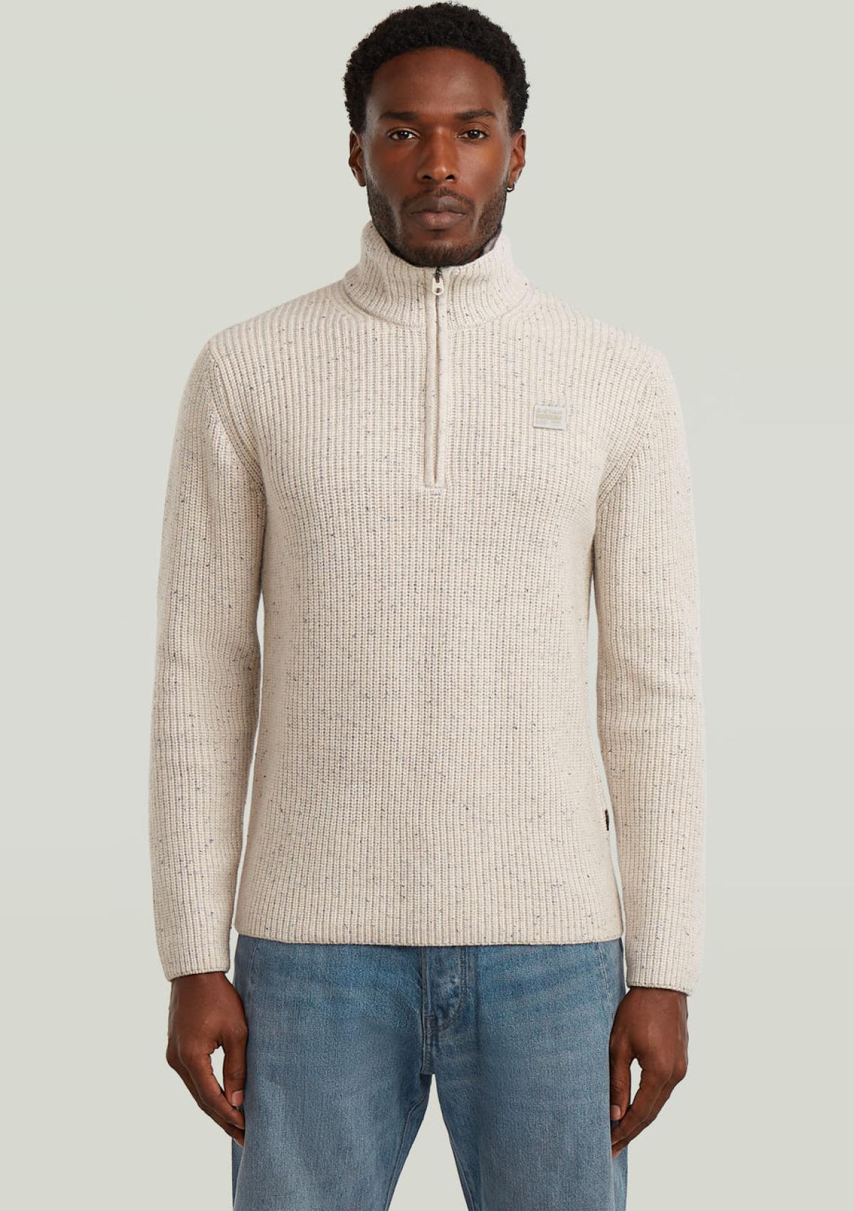 D27961-D754-1603 1603 | Double Collar Half Zip Knit