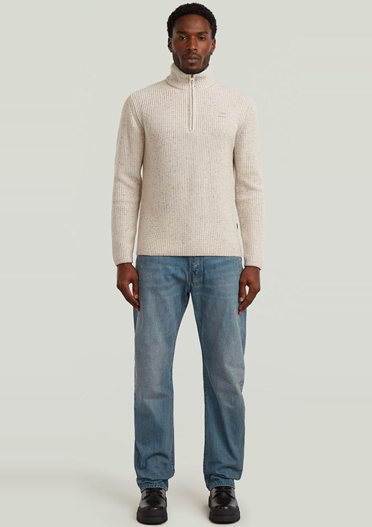 D27961-D754-1603 1603 | Double Collar Half Zip Knit