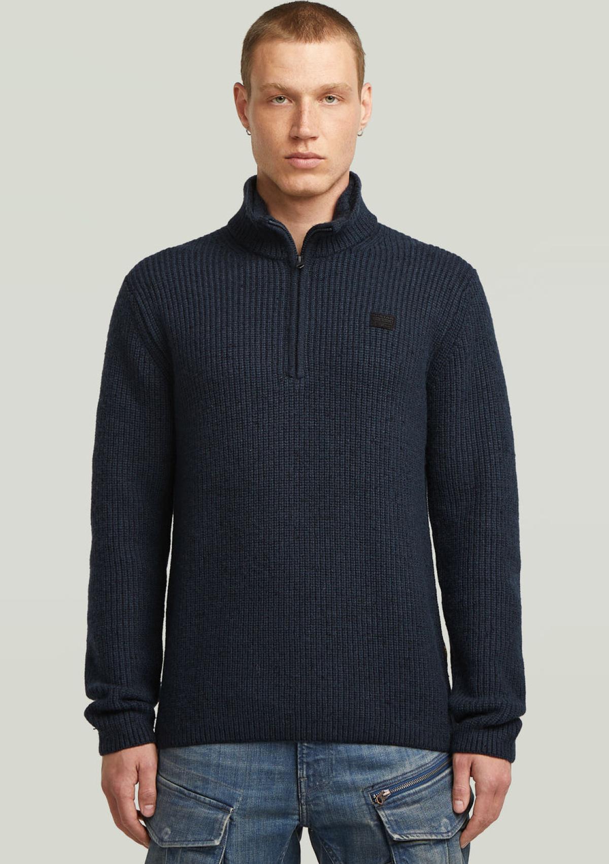 D27961-D754-7160 7160 | Double Collar Half Zip Knit