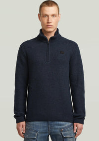 Thumbnail for D27961-D754-7160 7160 | Double Collar Half Zip Knit