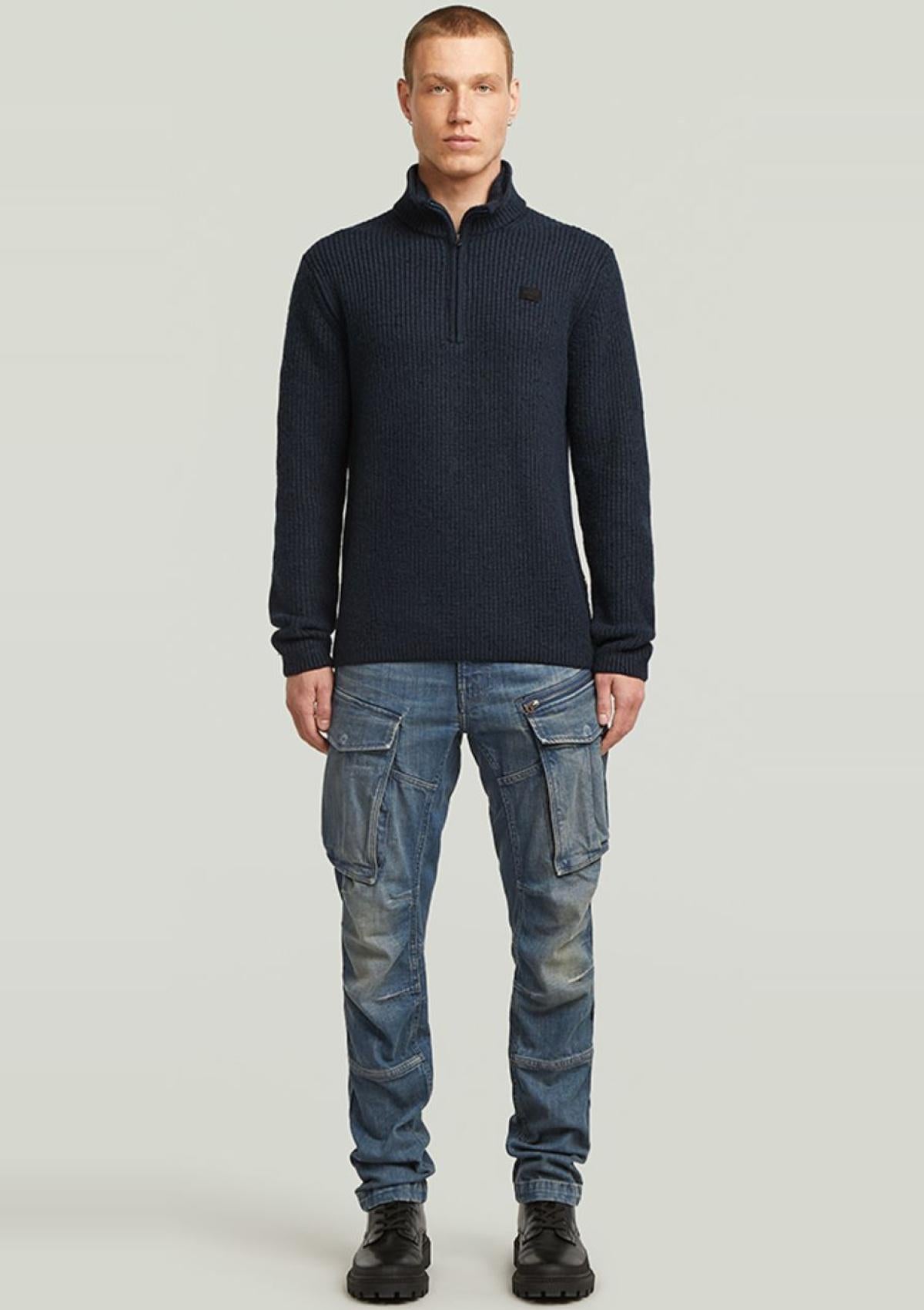 D27961-D754-7160 7160 | Double Collar Half Zip Knit