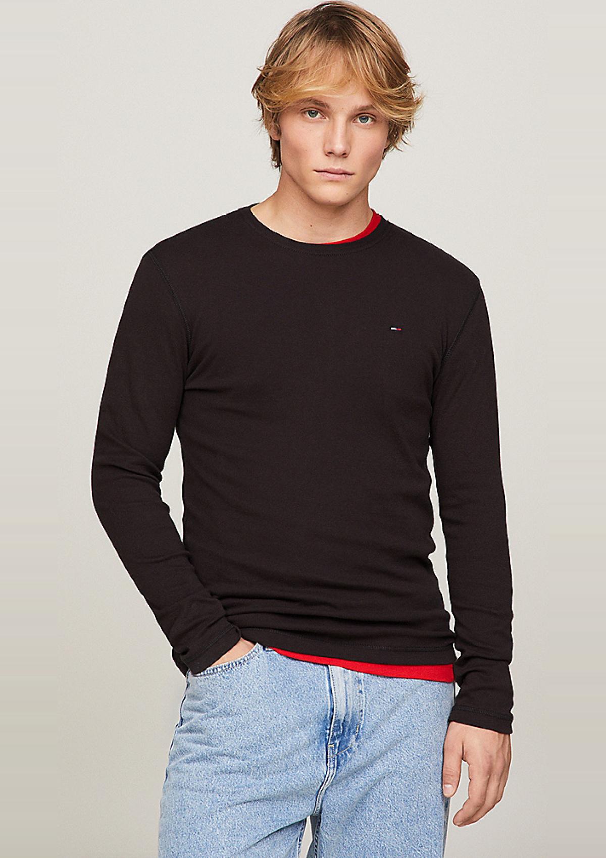 Tommy Hilfiger Longsleeves DM0DM04409 078 | Slim Fit Langarmshirt aus reiner Baumwolle