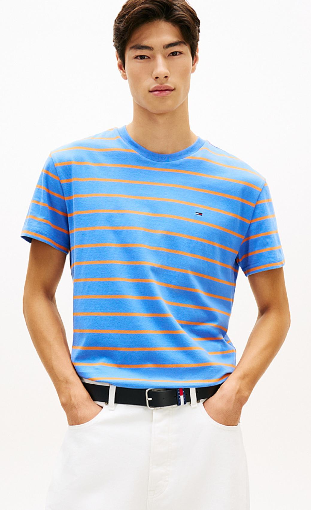 DM0DM22544 C38 | Jersey-T-Shirt mit Streifen und Tommy Flag