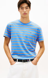 Thumbnail for DM0DM22544 C38 | Jersey-T-Shirt mit Streifen und Tommy Flag