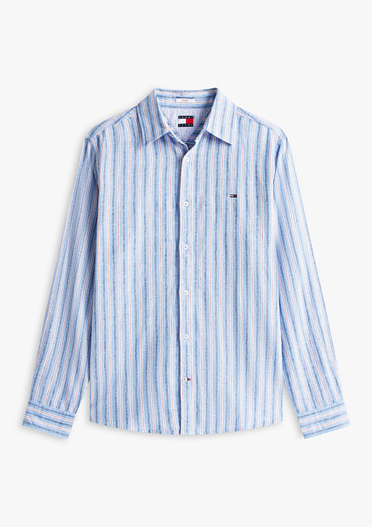 DM0DM22755 C38 | Regular Fit Hemd aus Leinenmix mit Streifen