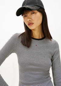 Thumbnail for DW0DW17387 0AP | Geripptes Slim Fit Langarmshirt