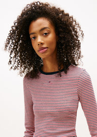 Thumbnail for DW0DW17387 0FD | Geripptes Slim Fit Langarmshirt