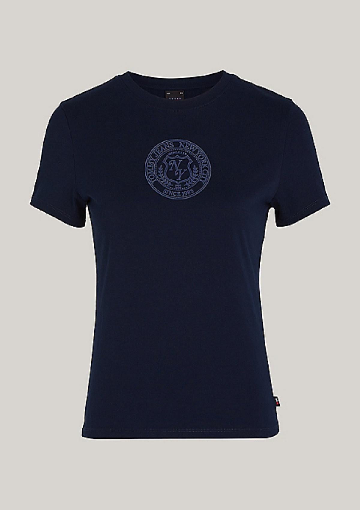 Tommy Hilfiger T-Shirts DW0DW18405 C1G | Varsity Explorer Slim Fit T-Shirt mit Logo