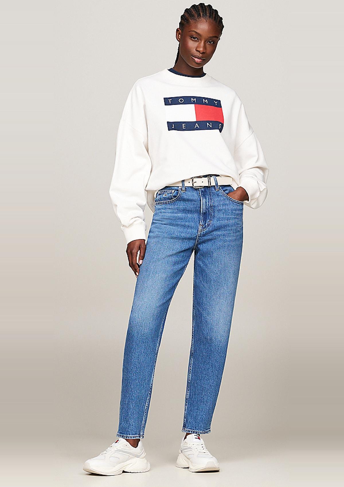 Tommy Hilfiger Jeans DW0DW19245 1A5 | Straight Tapered Mom-Jeans mit ultrahohem Bund