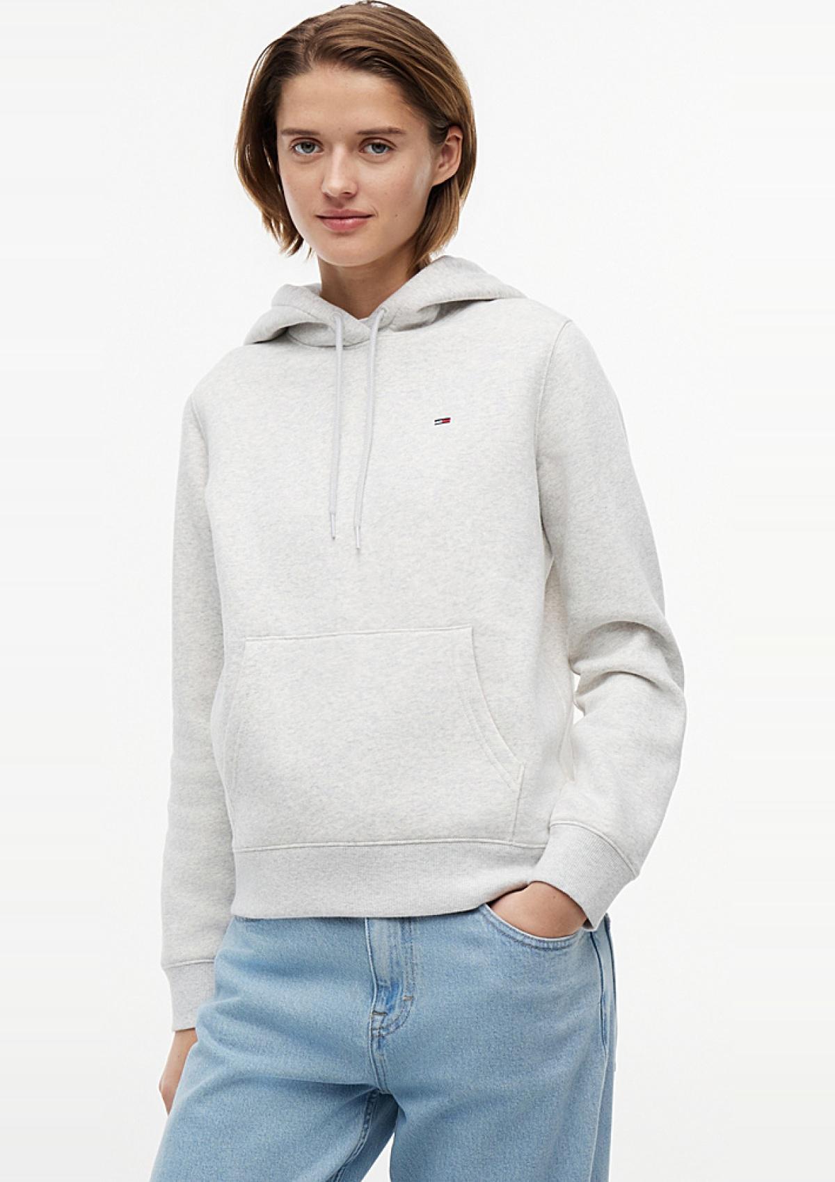 DW0DW19958 P08 | Fleece-Hoodie mit Flag-Stickerei und Tunnelzug