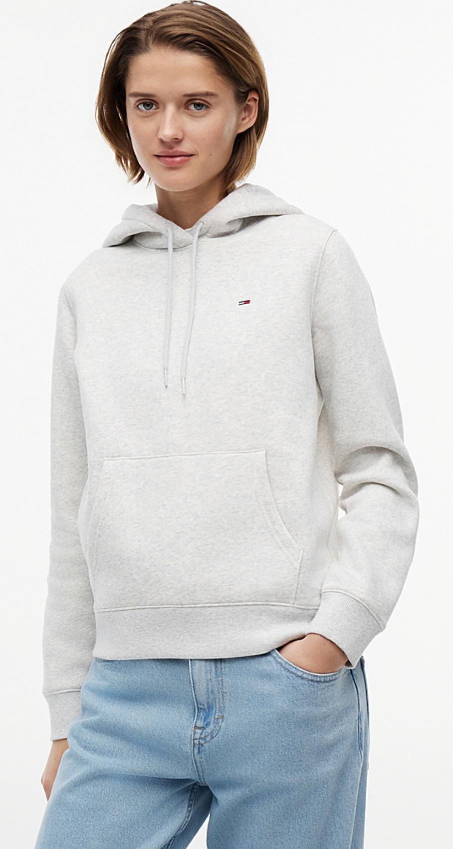 DW0DW19958 P08 | Fleece-Hoodie mit Flag-Stickerei und Tunnelzug