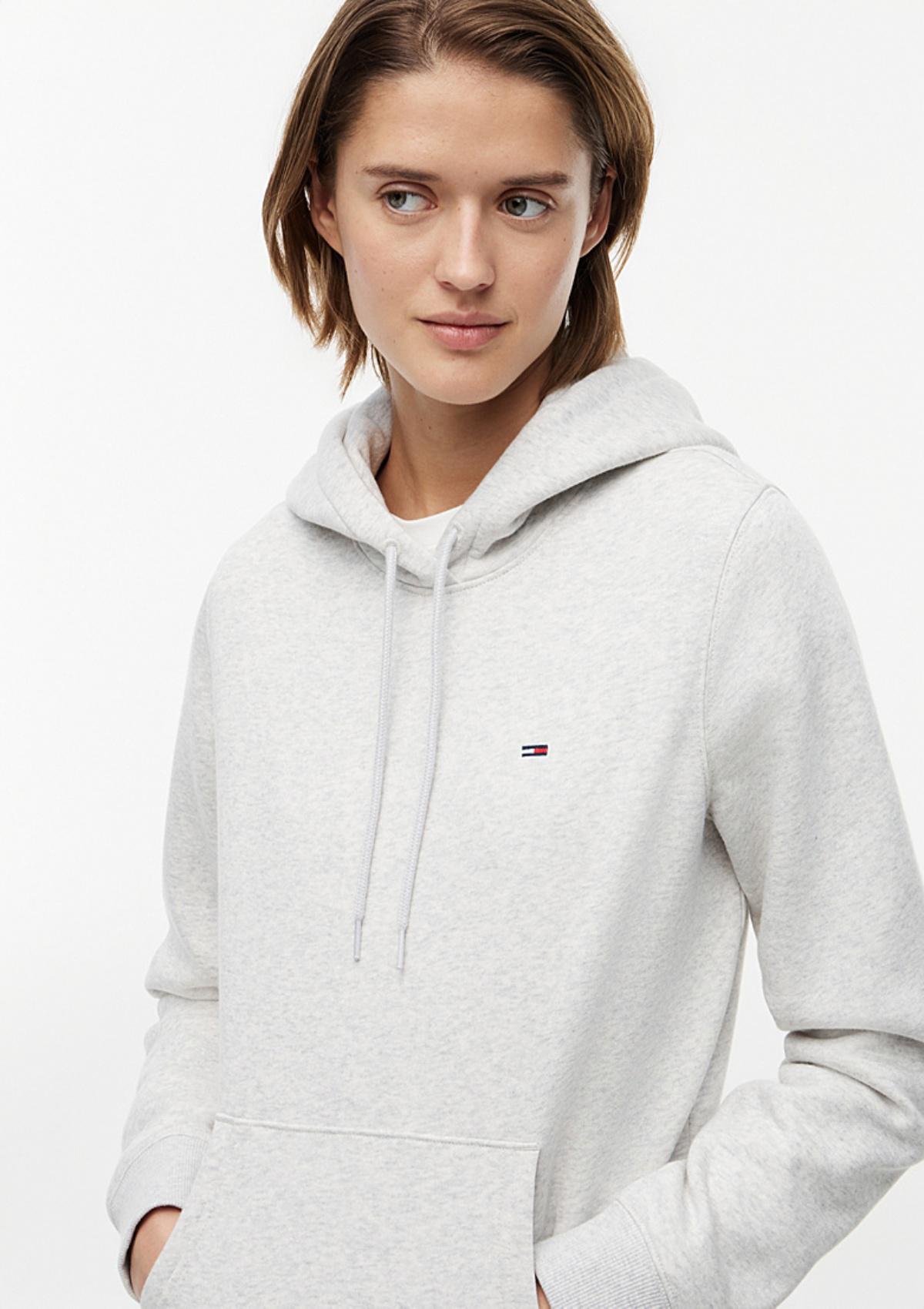 DW0DW19958 P08 | Fleece-Hoodie mit Flag-Stickerei und Tunnelzug