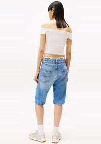 Thumbnail for DW0DW20238 YBL | Slim Cropped Fit Top mit gesmokten Einsätzen