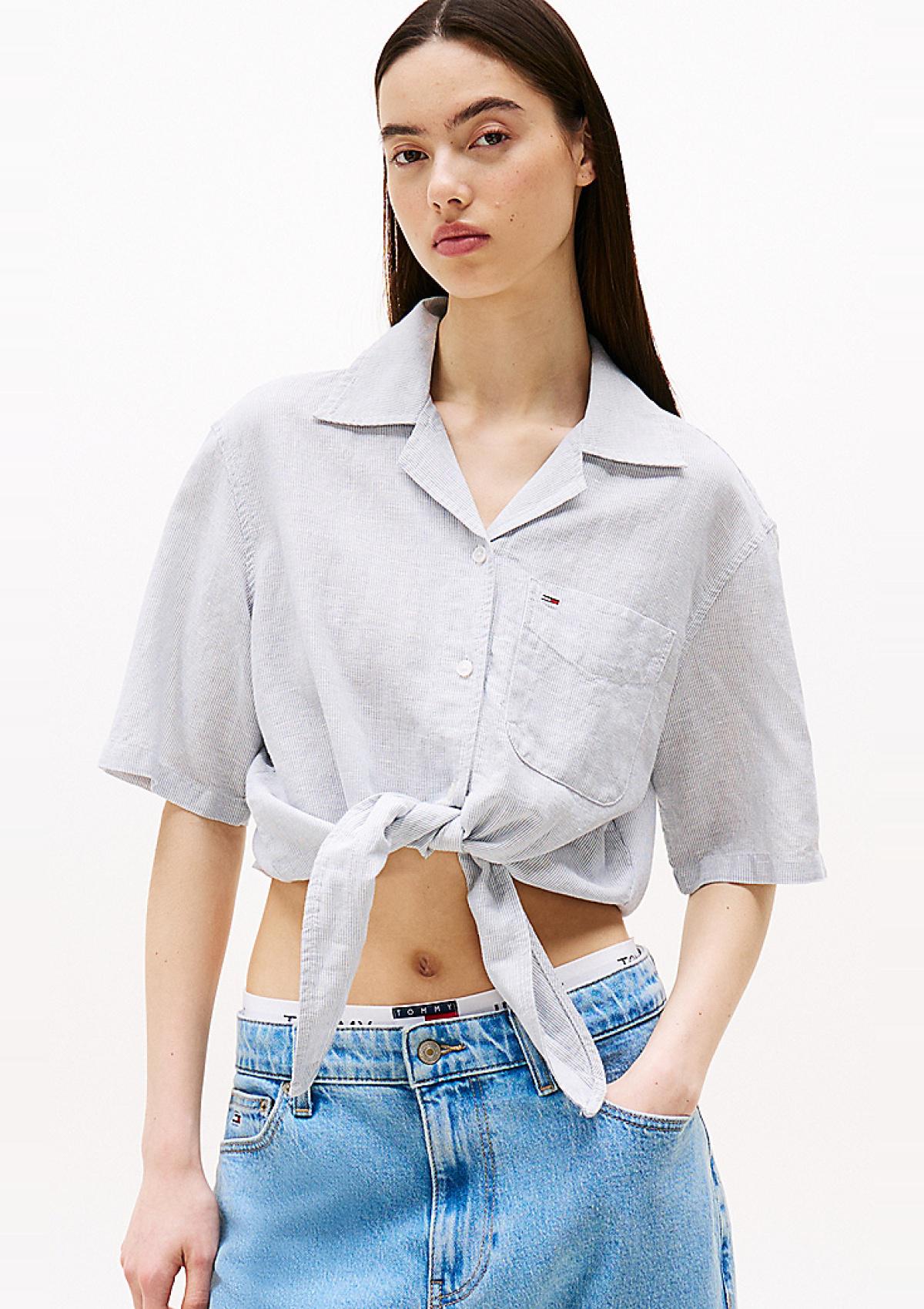 DW0DW20286 0A8 | Relaxed Cropped Fit Kurzarm-Bluse