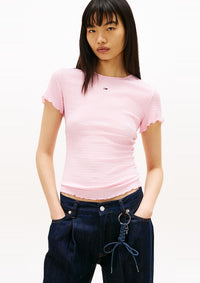 Thumbnail for DW0DW22219 TN9 | Gesmoktes Slim Fit T-Shirt aus Seersucker